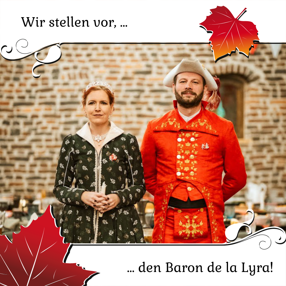 Foto vom Baron de la Lyra neben seiner Gemahlin